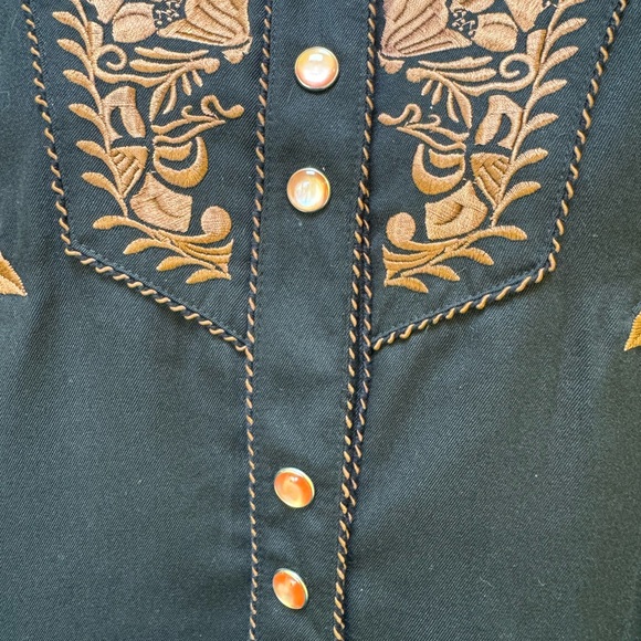 Scully Black Shirt with Brown Embroidery - Picture 5 of 10